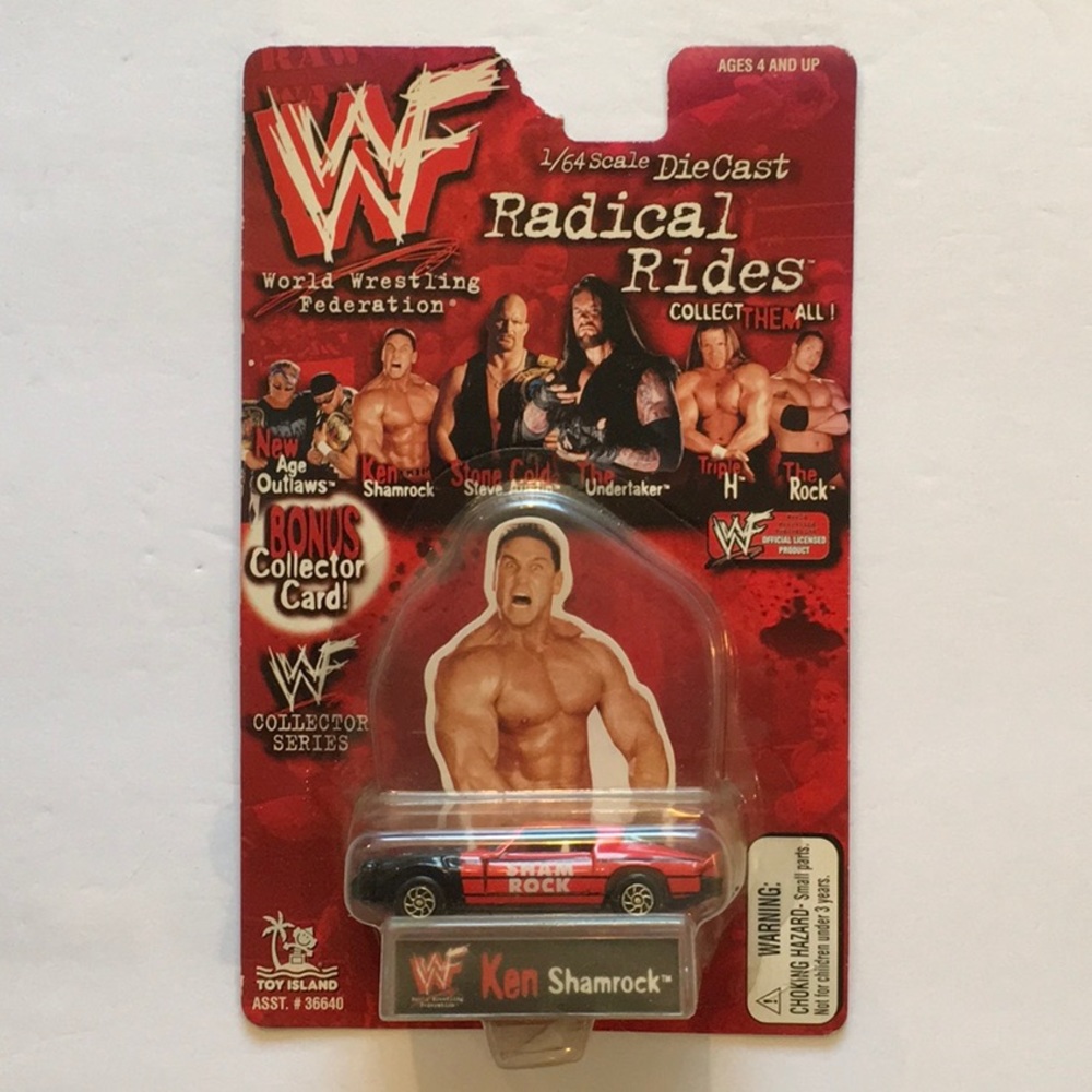 Ken Shamrock WWF Radical Rides Die Cast Cars. Damaged Packaging.